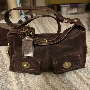 SOLD Coach Bleeker Street Haversack Brown Leather Satchel with Brass Hardware